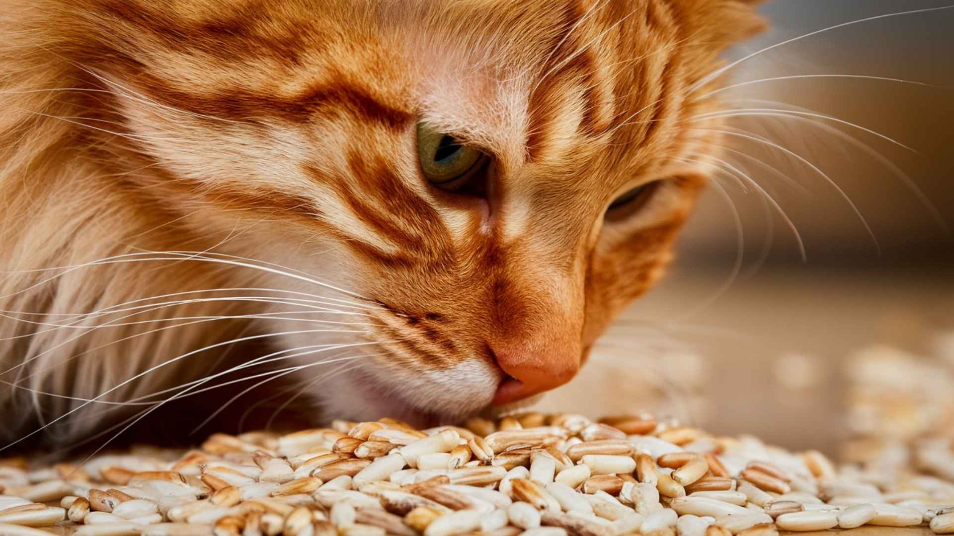 gato olisqueando cereales